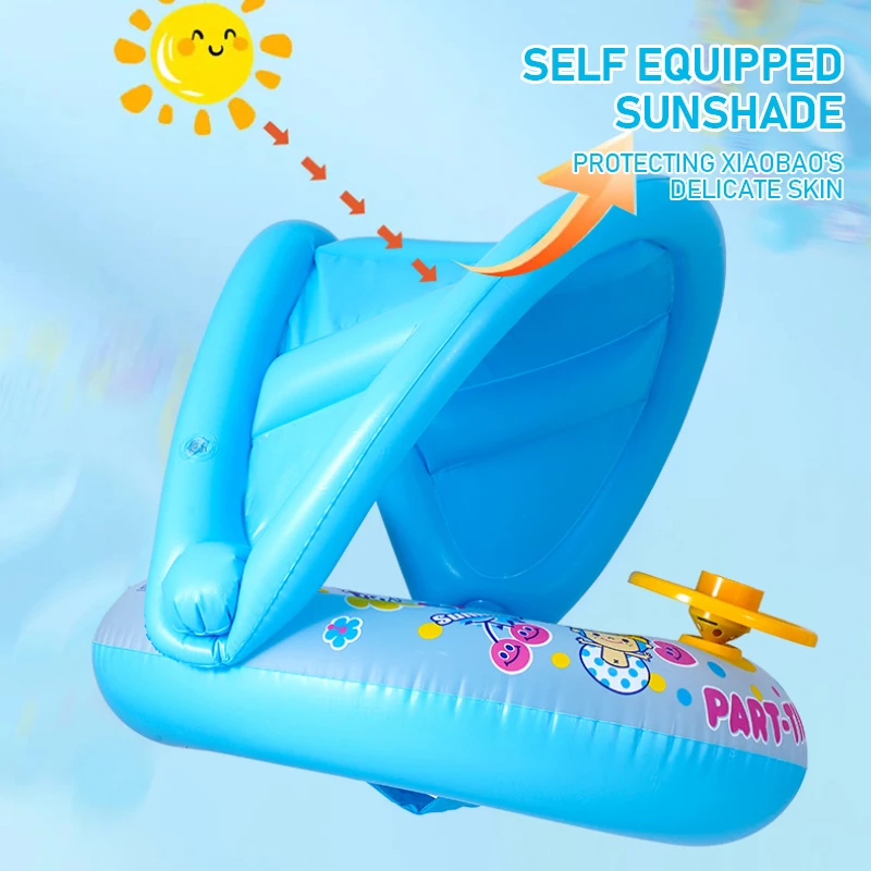 Kids Outdoor Inflatable - Water Floating Swimming Ring with Steering