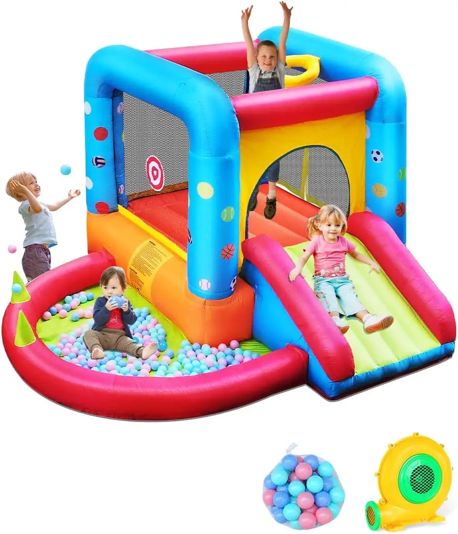 Kids Outdoor Jumping - Step4Fun Inflatable Bounce House, Kids Castle
