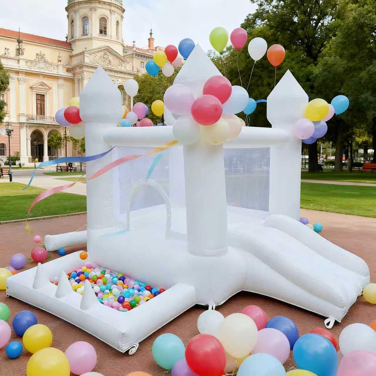 Kids Outdoor Inflatable - White Bounce House, Indoor and Outdoor