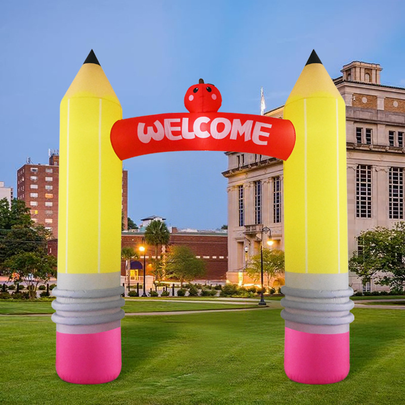 Kids Outdoor Inflatable - 9FT Inflatable Pencil Arch Decorations Build-in