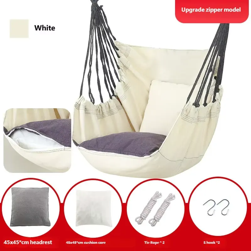 Kids Outdoor Garden - Canvas Hammock Swing Chair with Pillow