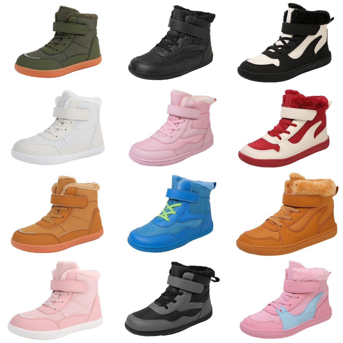 Kids Outdoor Boots - High-top Winter Fluffy Children's Barefoot Snow