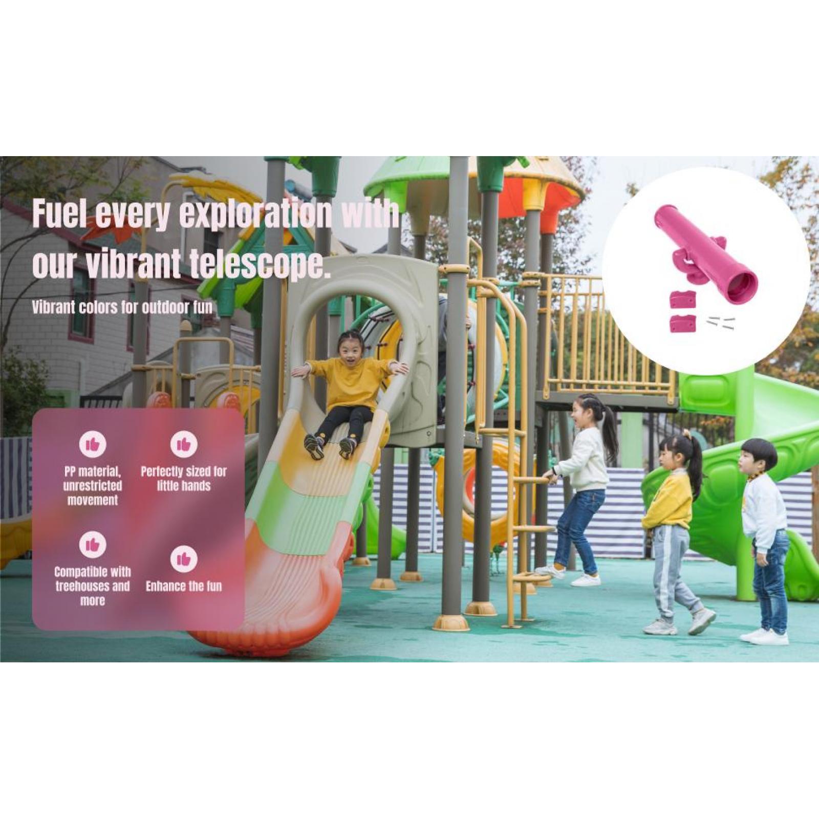Kids Outdoor Climbing Frame - Kids Playground Telescope Toy Playground Pirate