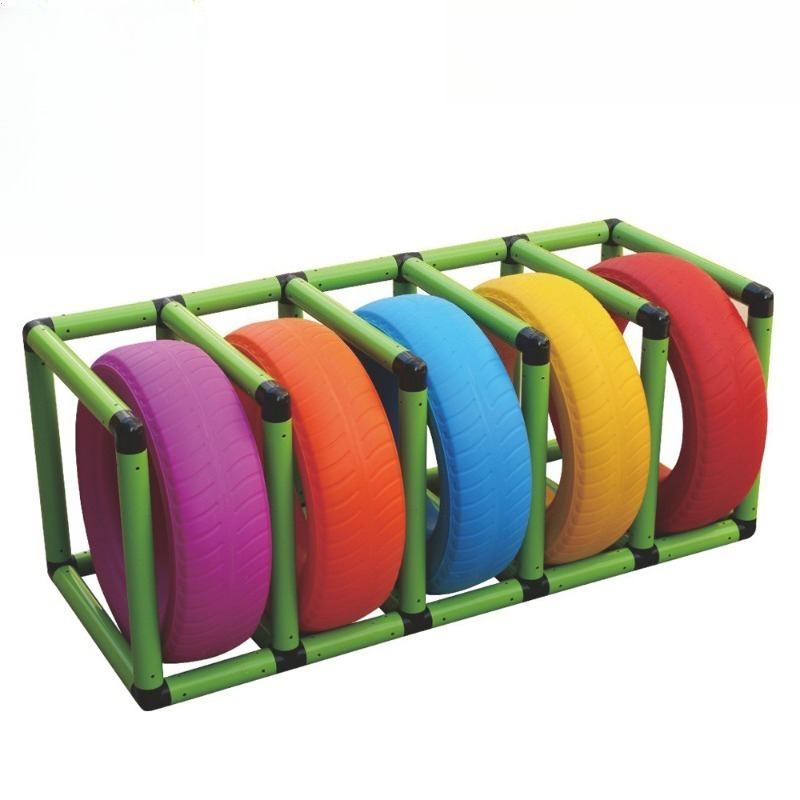 Kids Outdoor Obstacle Course Equipment - Rotomolding Playground Tire Climbing Rack Kids