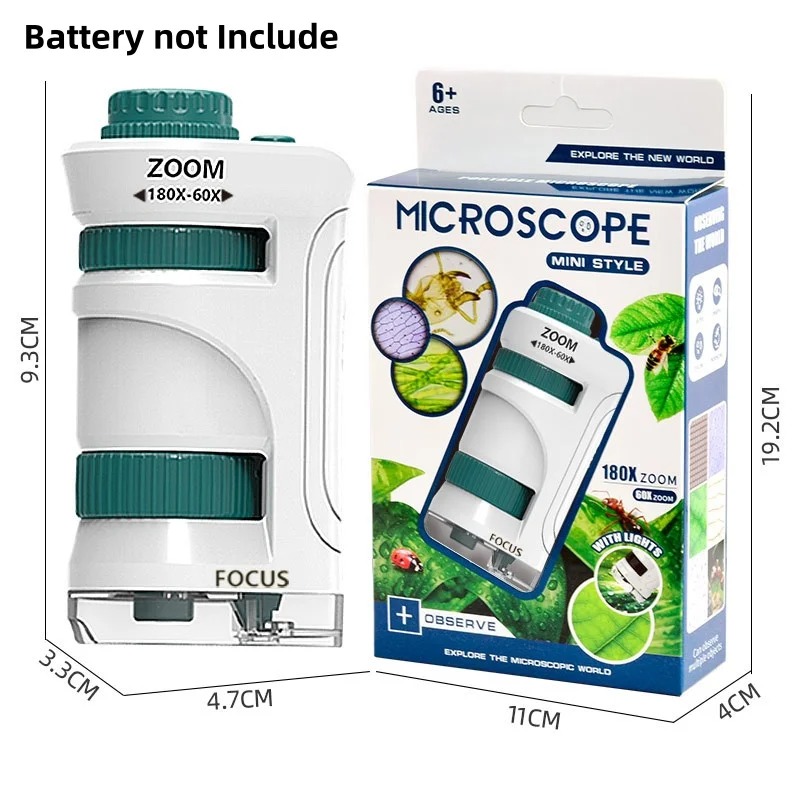 Kids Outdoor Microscope - Kids Science STEM Educational Toy 60X-180X