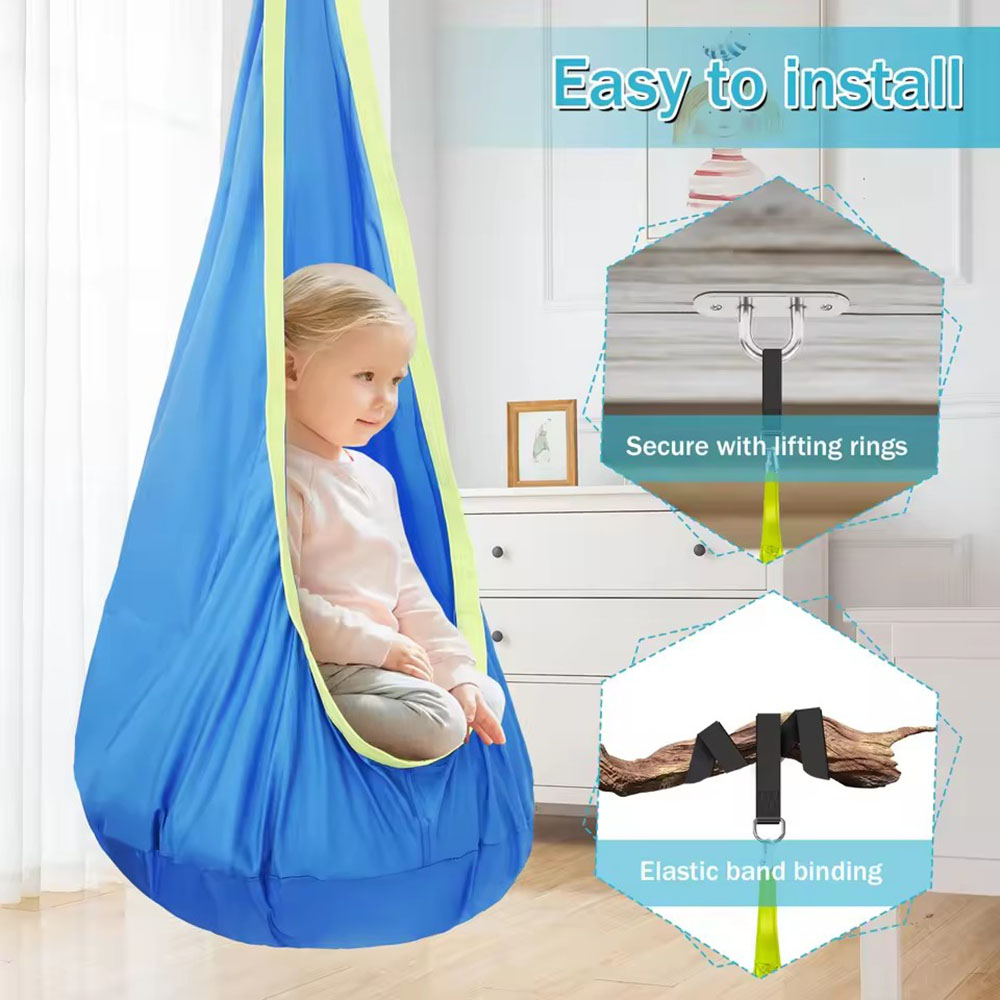 Kids Pod Swing Seat Nylon Hang - Kids Outdoor Swing Set ulasan dan harga