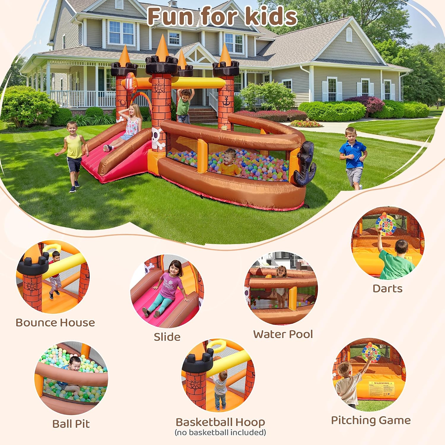 Inflatable Bounce House for Ki - Kids Outdoor Jumping ulasan dan harga