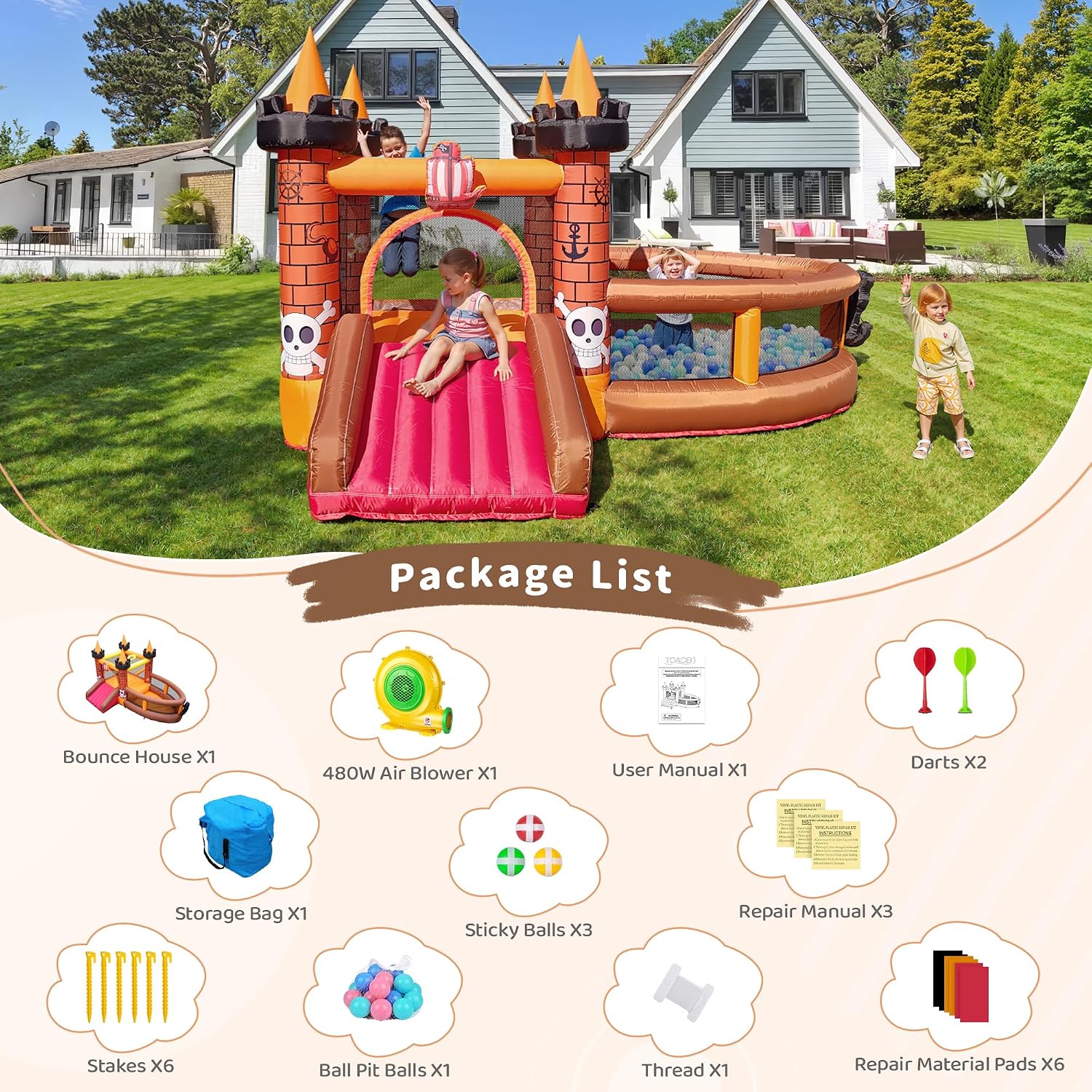 Inflatable Bounce House for Ki - Kids Outdoor Jumping ulasan dan harga