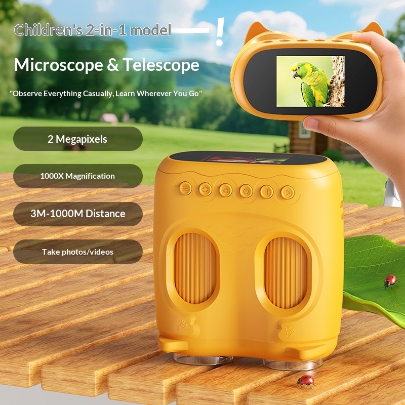 2-in-1 Educational Kids Binocu - Kids Outdoor Microscope ulasan dan harga