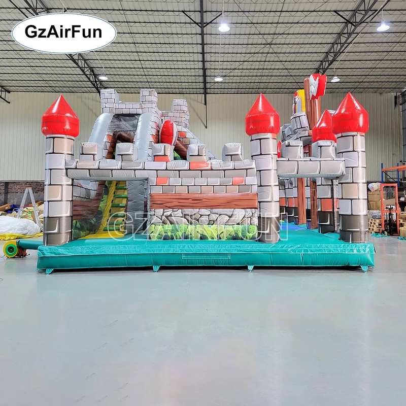 Commercial PVC Knight Castle I - Kids Outdoor Obstacle Course Equipment ulasan dan harga