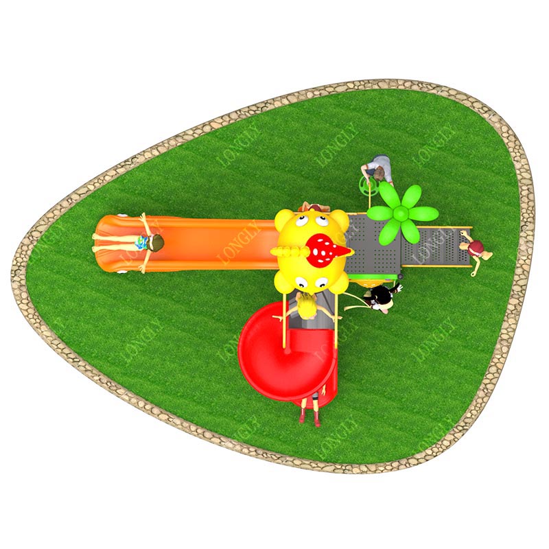 Commercial Plastic Slide 450x2 - Kids Outdoor Garden ulasan dan harga
