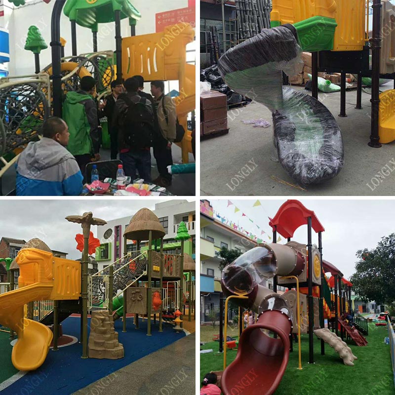 Commercial Plastic Slide 450x2 - Kids Outdoor Garden ulasan dan harga