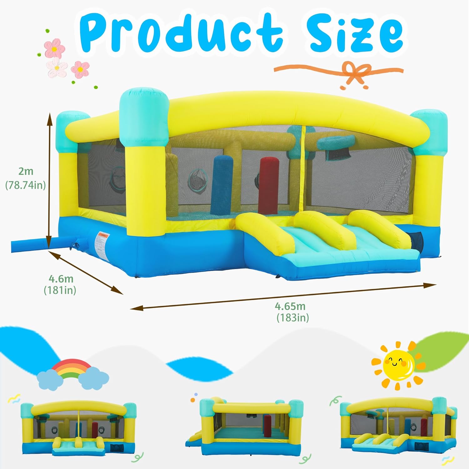 Big Bounce House,15 x 14.8 FT  - Kids Outdoor Inflatable ulasan dan harga