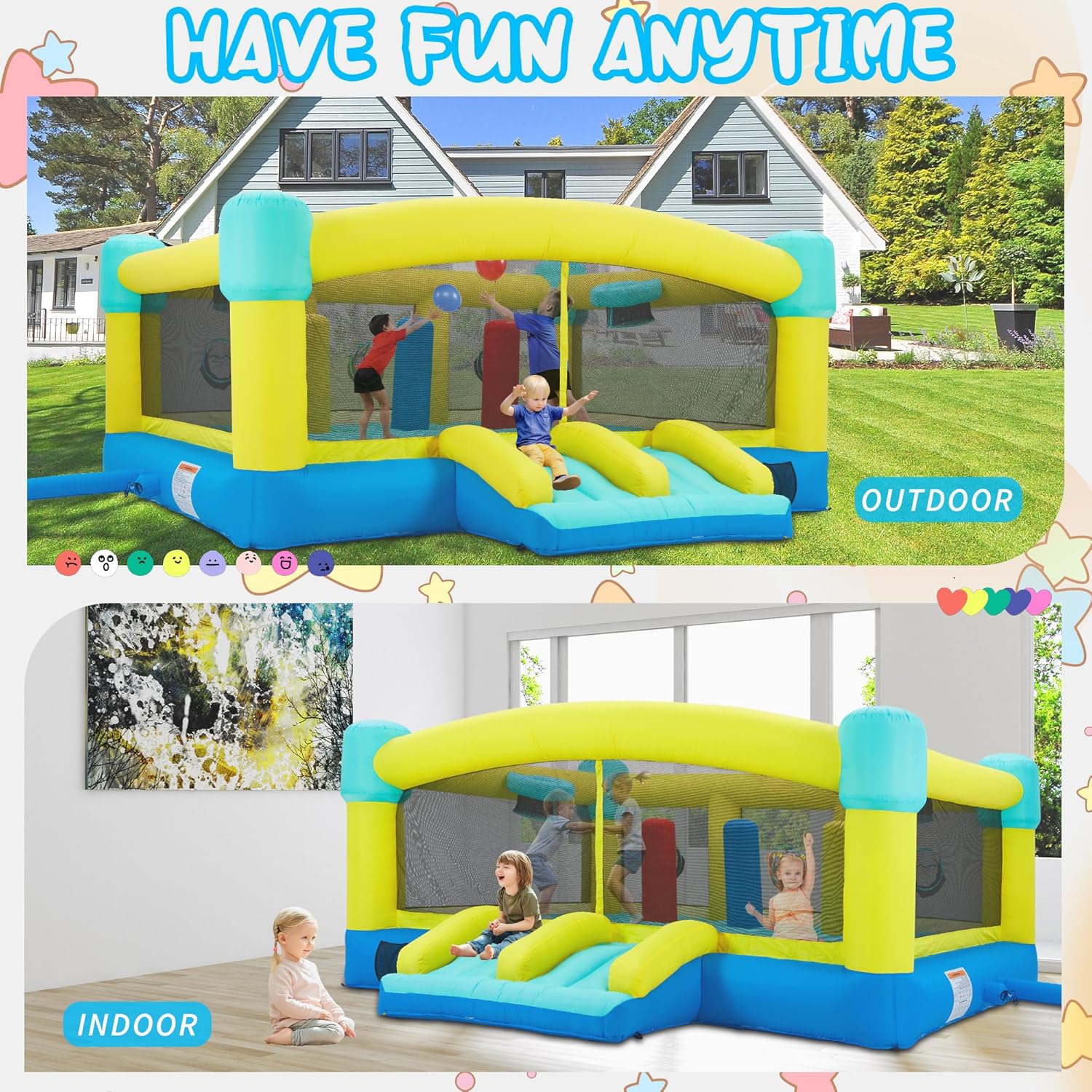Big Bounce House,15 x 14.8 FT  - Kids Outdoor Inflatable ulasan dan harga