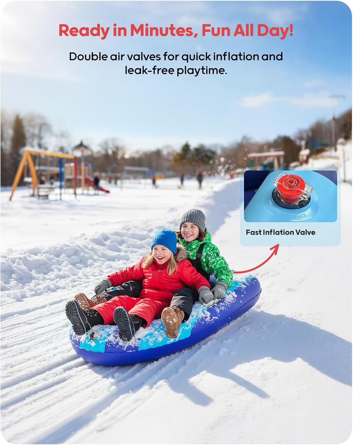 QPAU Inflatable PVC Snow Sled  - Outdoor Toys For Kids ulasan dan harga