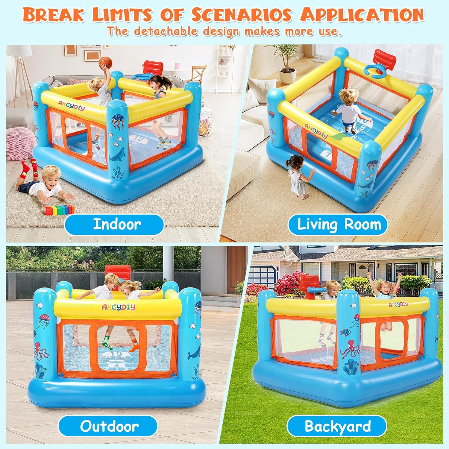 Bounce House, PVC Inflatable B - Kids Outdoor Jumping ulasan dan harga