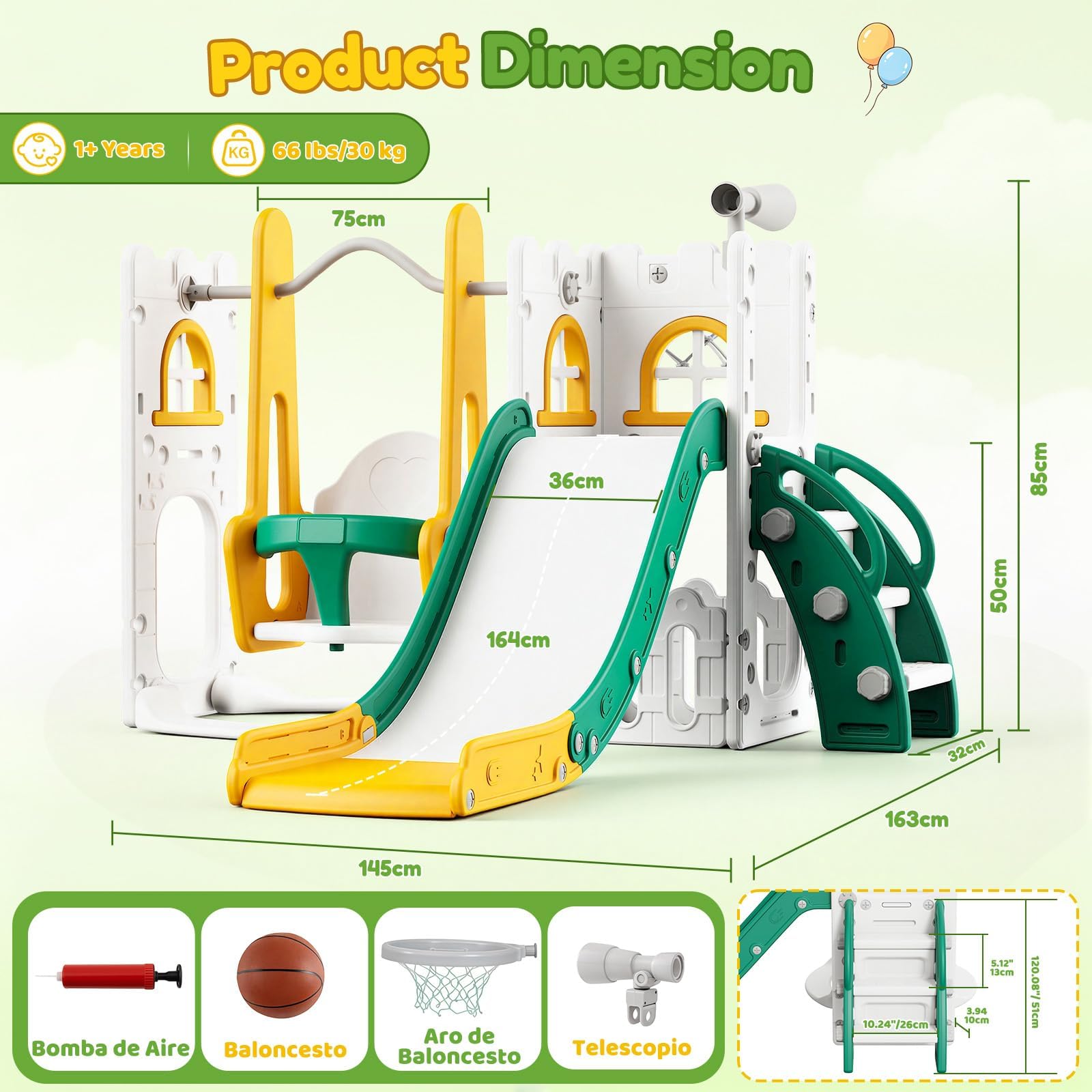 7 in 1 Toddler Slide And Swing - Kids Outdoor Swing Set ulasan dan harga