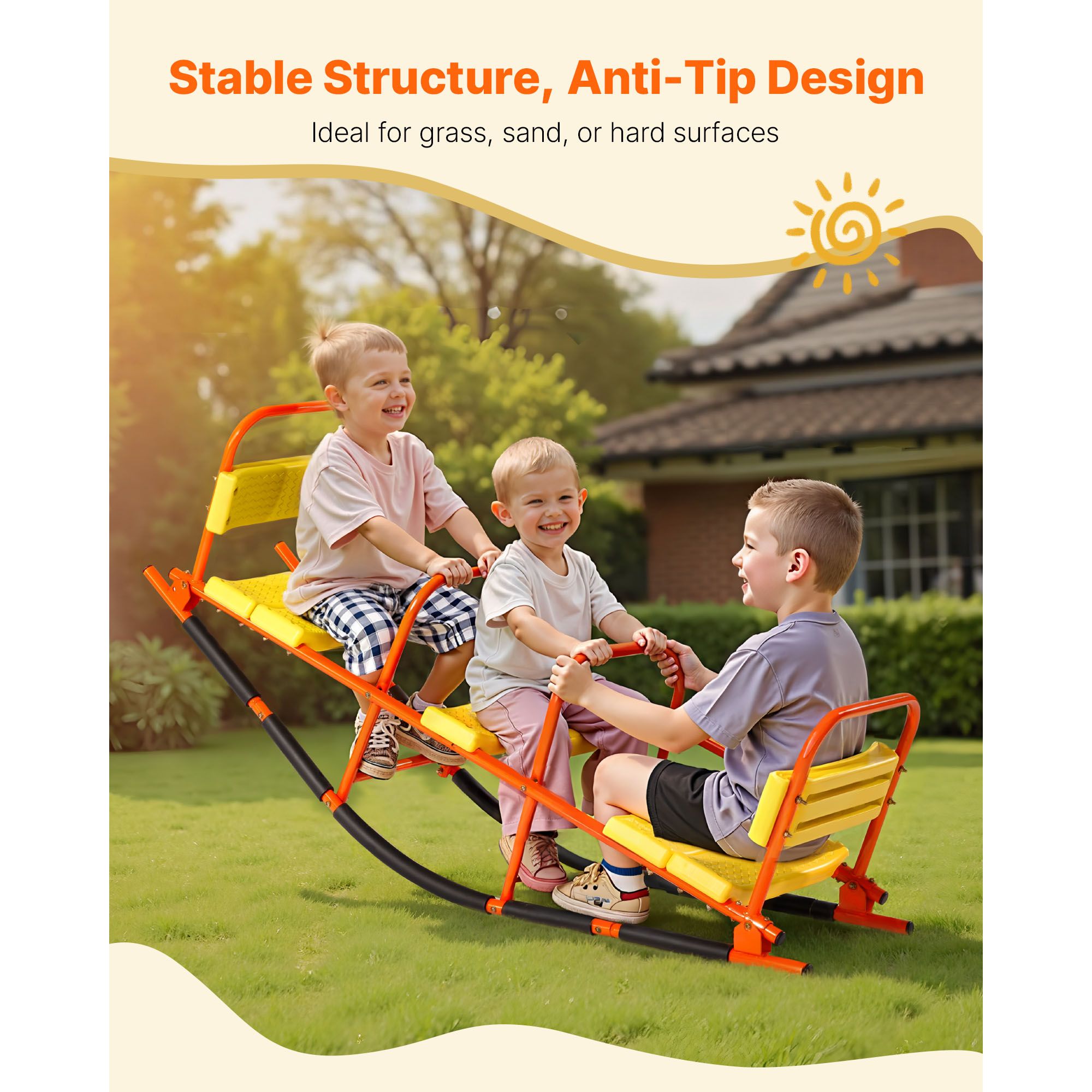 Kids Seesaw, 200 lbs Load Capa - Kids Outdoor Lawn Equipment ulasan dan harga