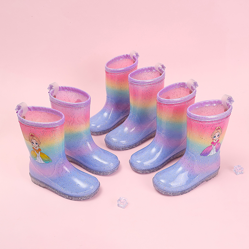 Toddler Girls Rainbow Glitter  - Kids Outdoor Boots ulasan dan harga