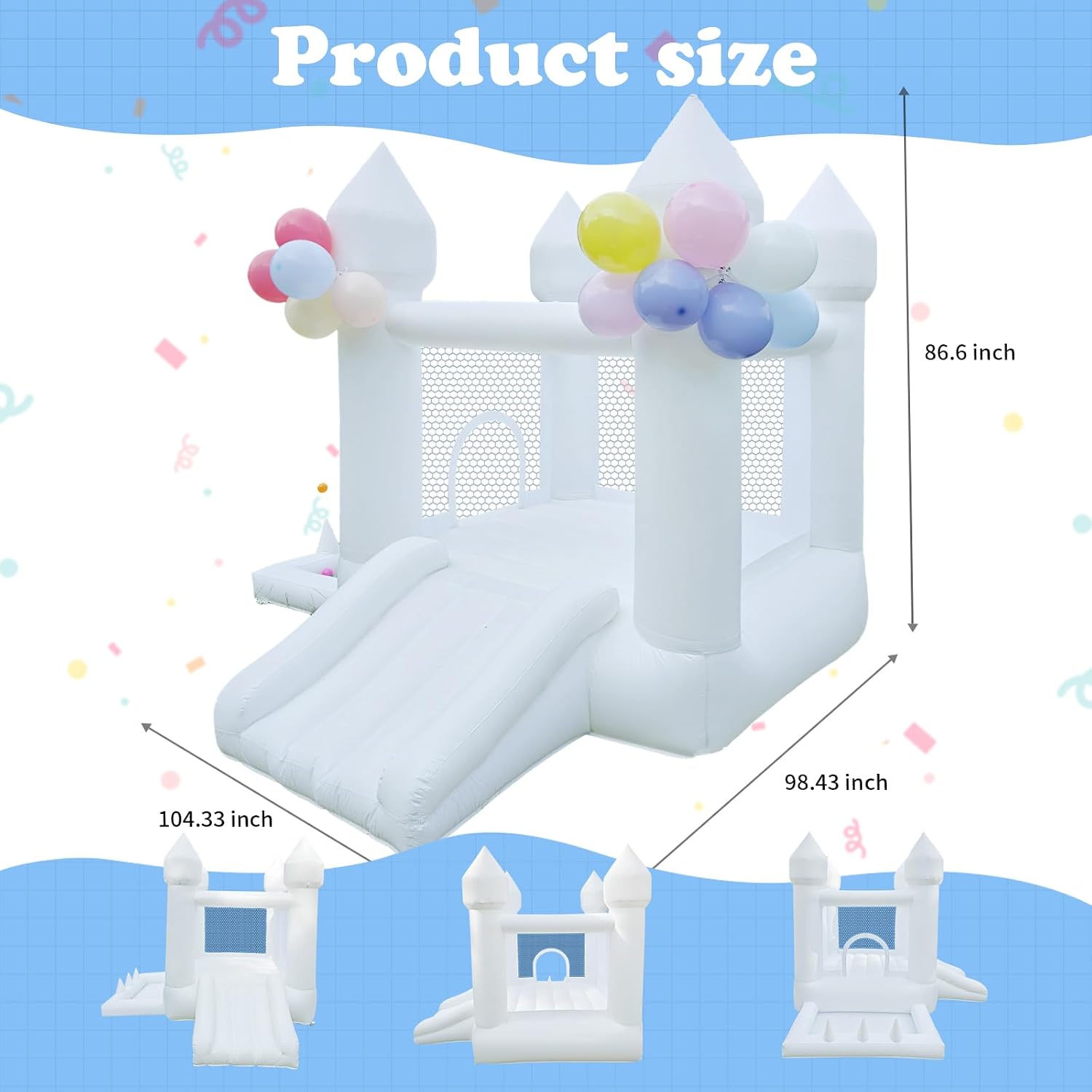 White Bounce House, Indoor and - Kids Outdoor Inflatable ulasan dan harga