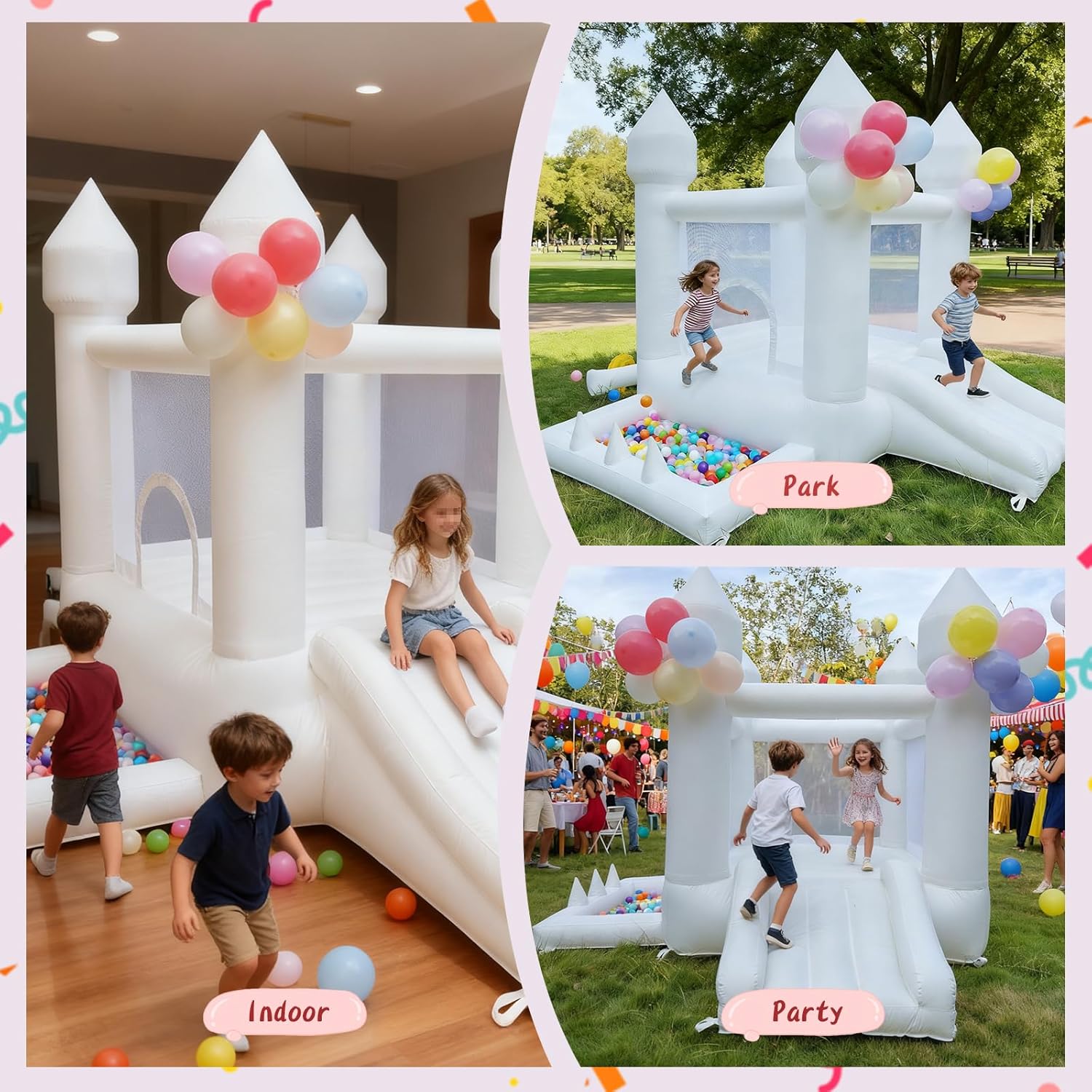 White Bounce House, Indoor and - Kids Outdoor Inflatable ulasan dan harga