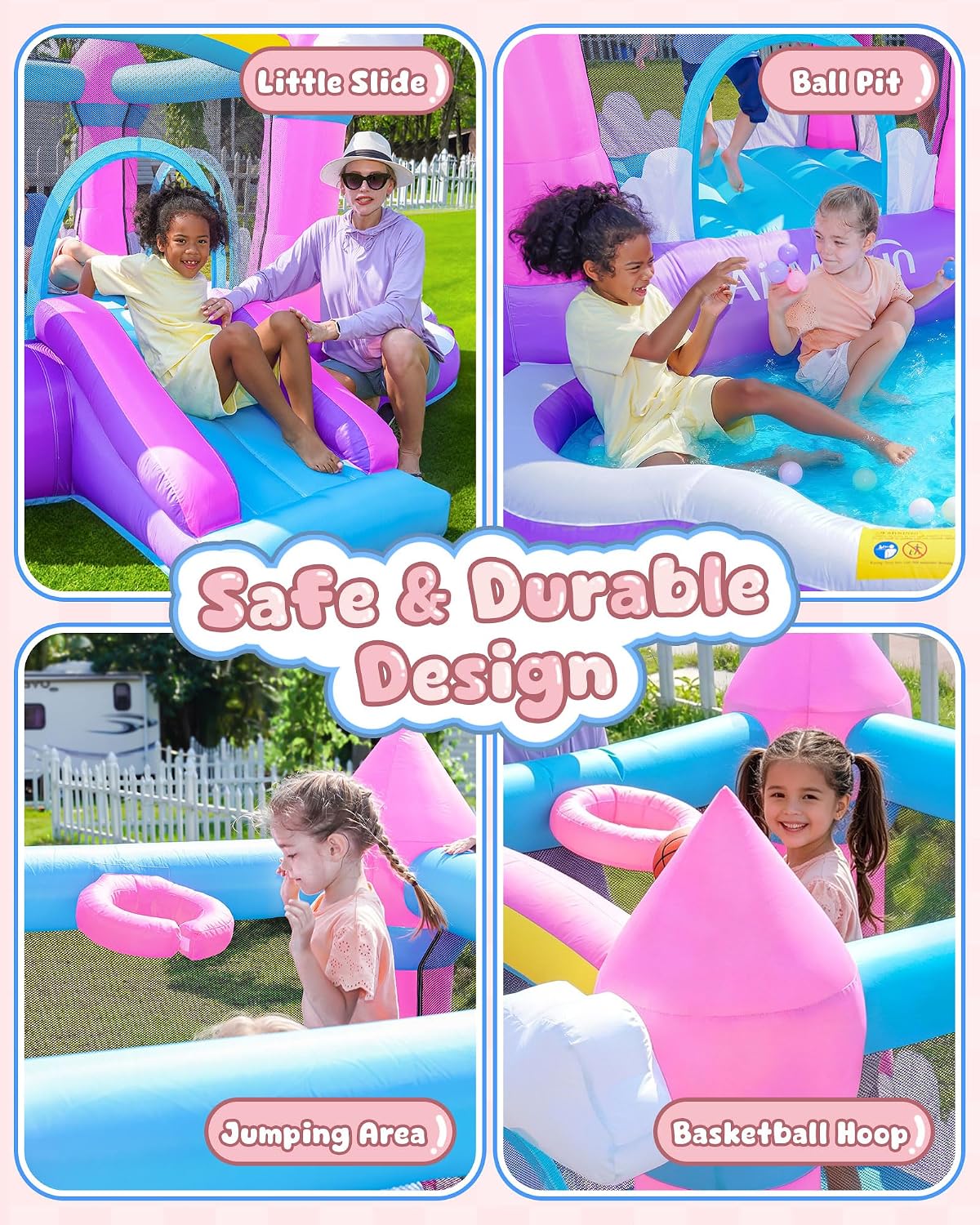 Pink Indoor/Outdoor Inflatable - Kids Outdoor Inflatable ulasan dan harga