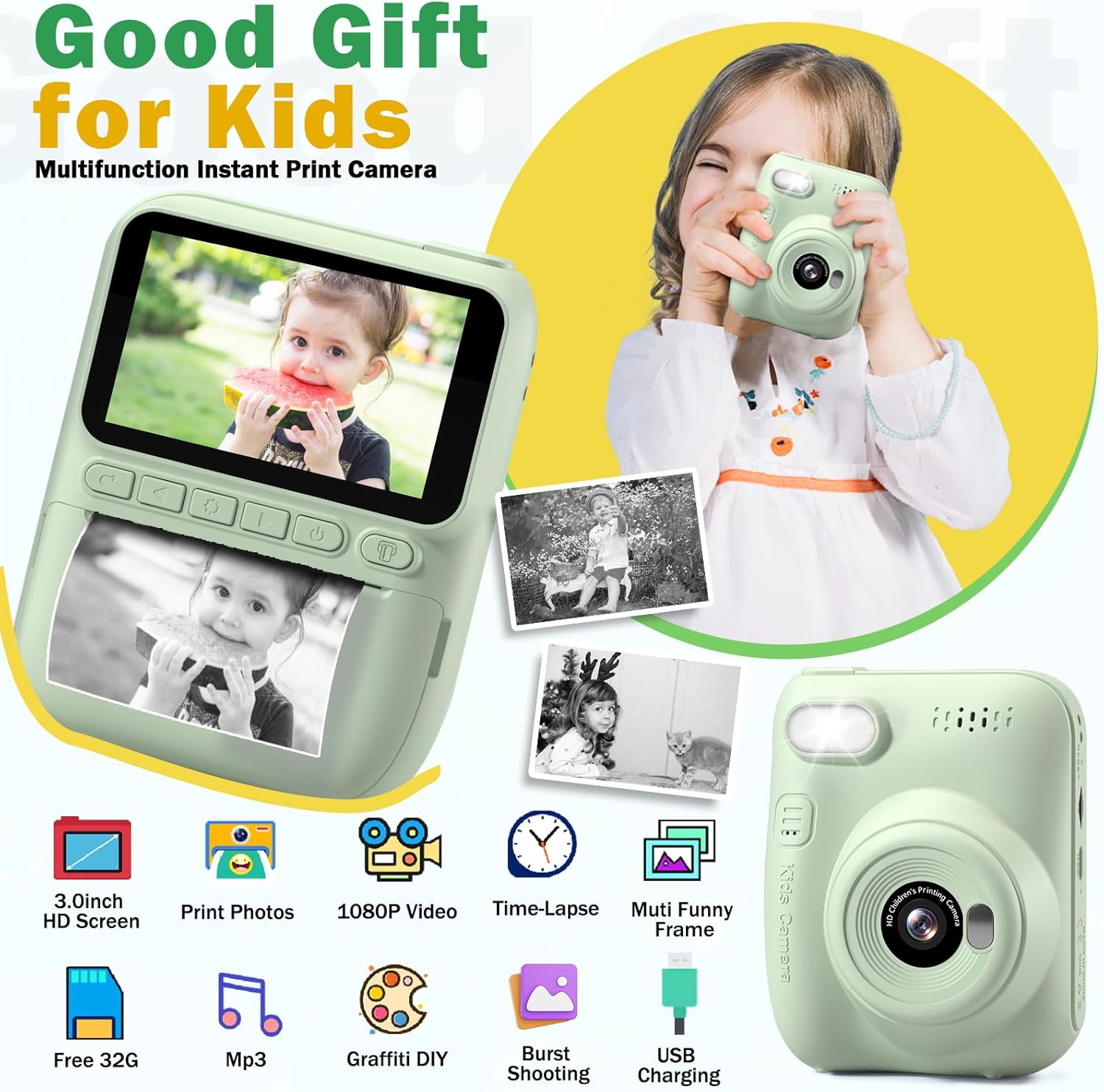 Instant Print Kids Camera, Por - Outdoor Toys For Kids ulasan dan harga
