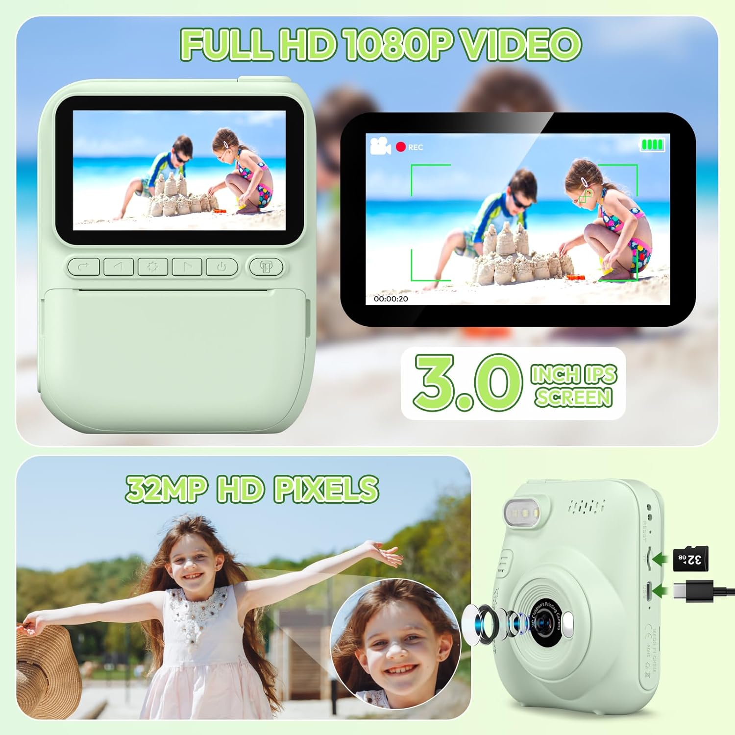 Instant Print Kids Camera, Por - Outdoor Toys For Kids ulasan dan harga