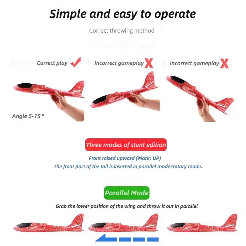 48cm Large Foam Airplane Child - Kids Outdoor Activities ulasan dan harga