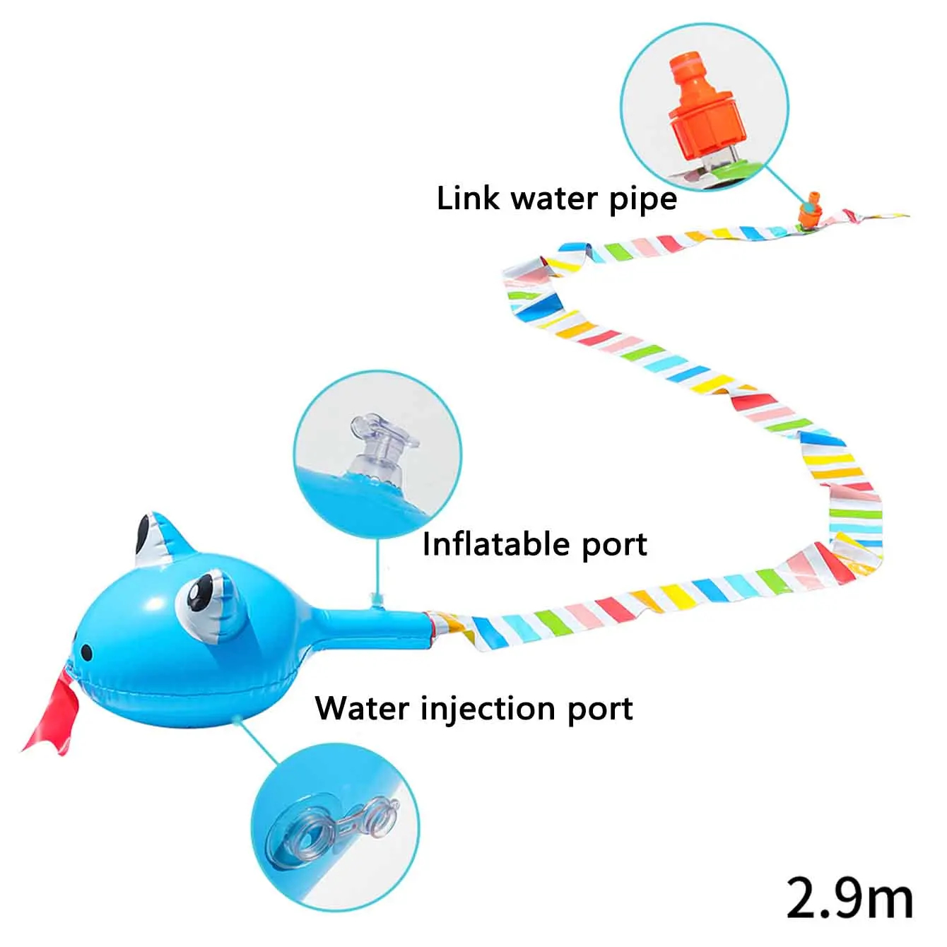 Inflatable Water Spray Snake T - Kids Outdoor Activities ulasan dan harga