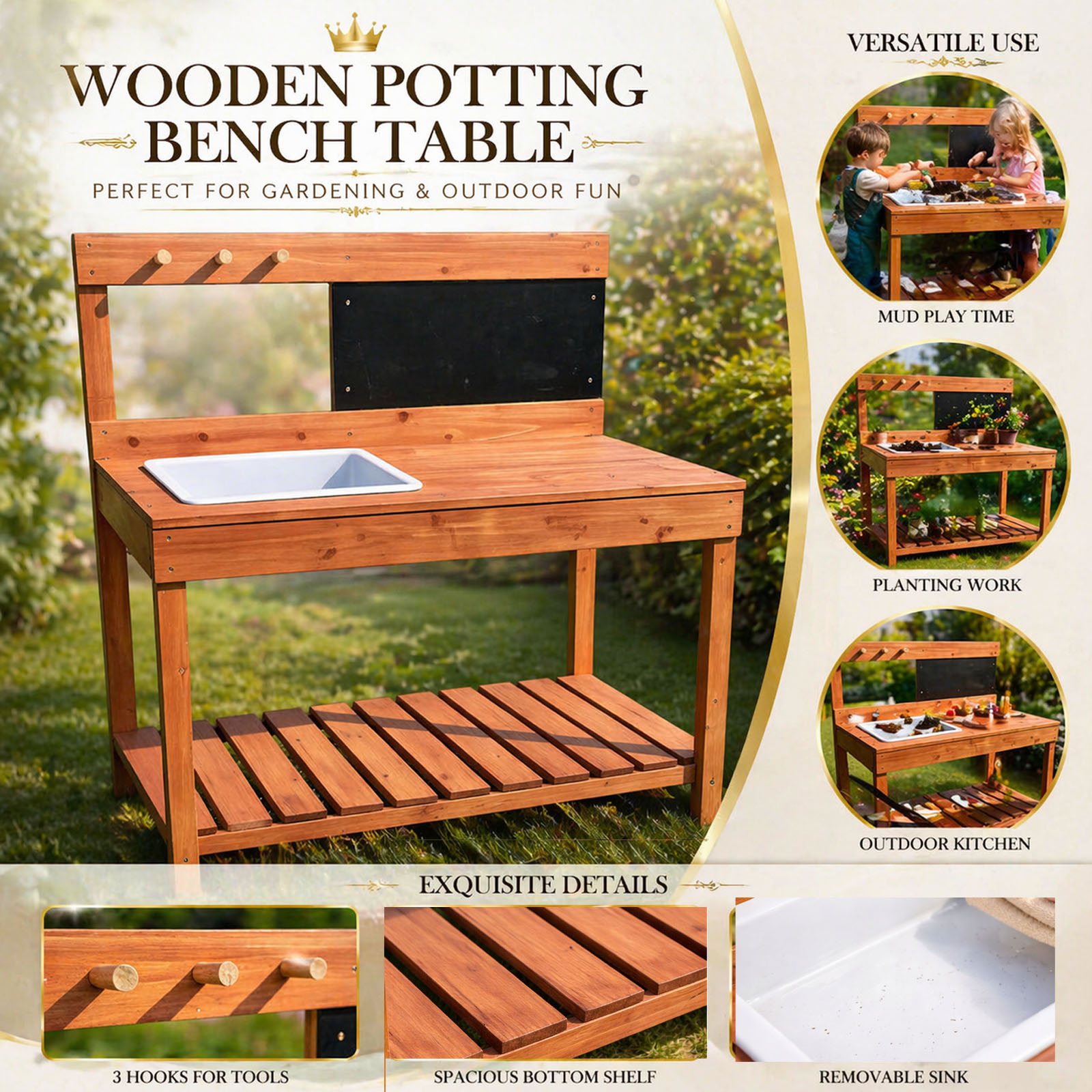 Wooden Potting Benches For Chi - Kids Outdoor Garden ulasan dan harga