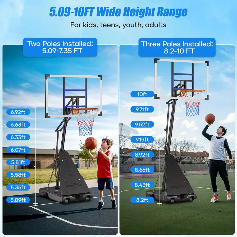 Portable 44 Shatterproof Outdo - Basketball Hoop Outdoor ulasan dan harga