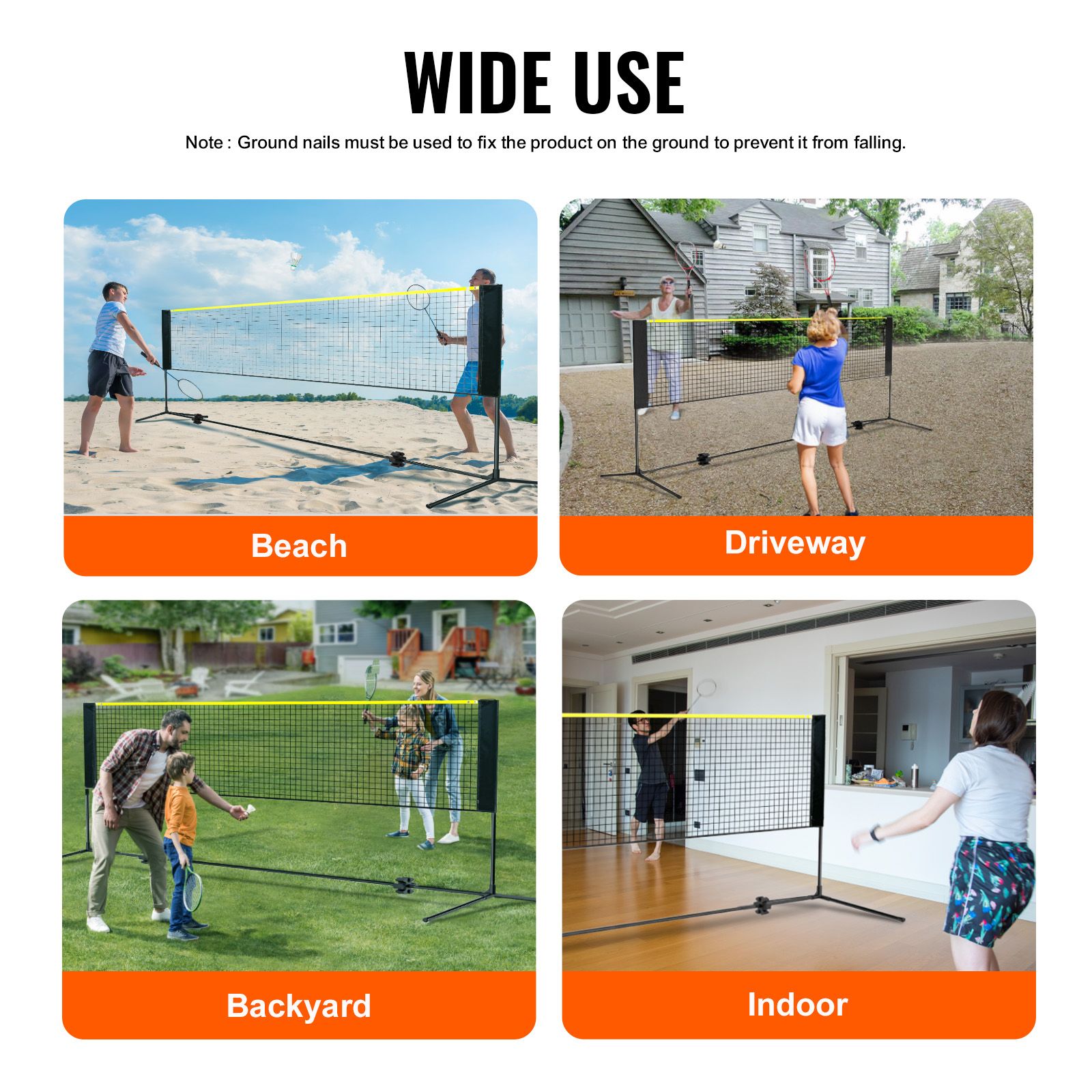 Badminton Net, Height Adjustab - Kids Outdoor Volleyball ulasan dan harga