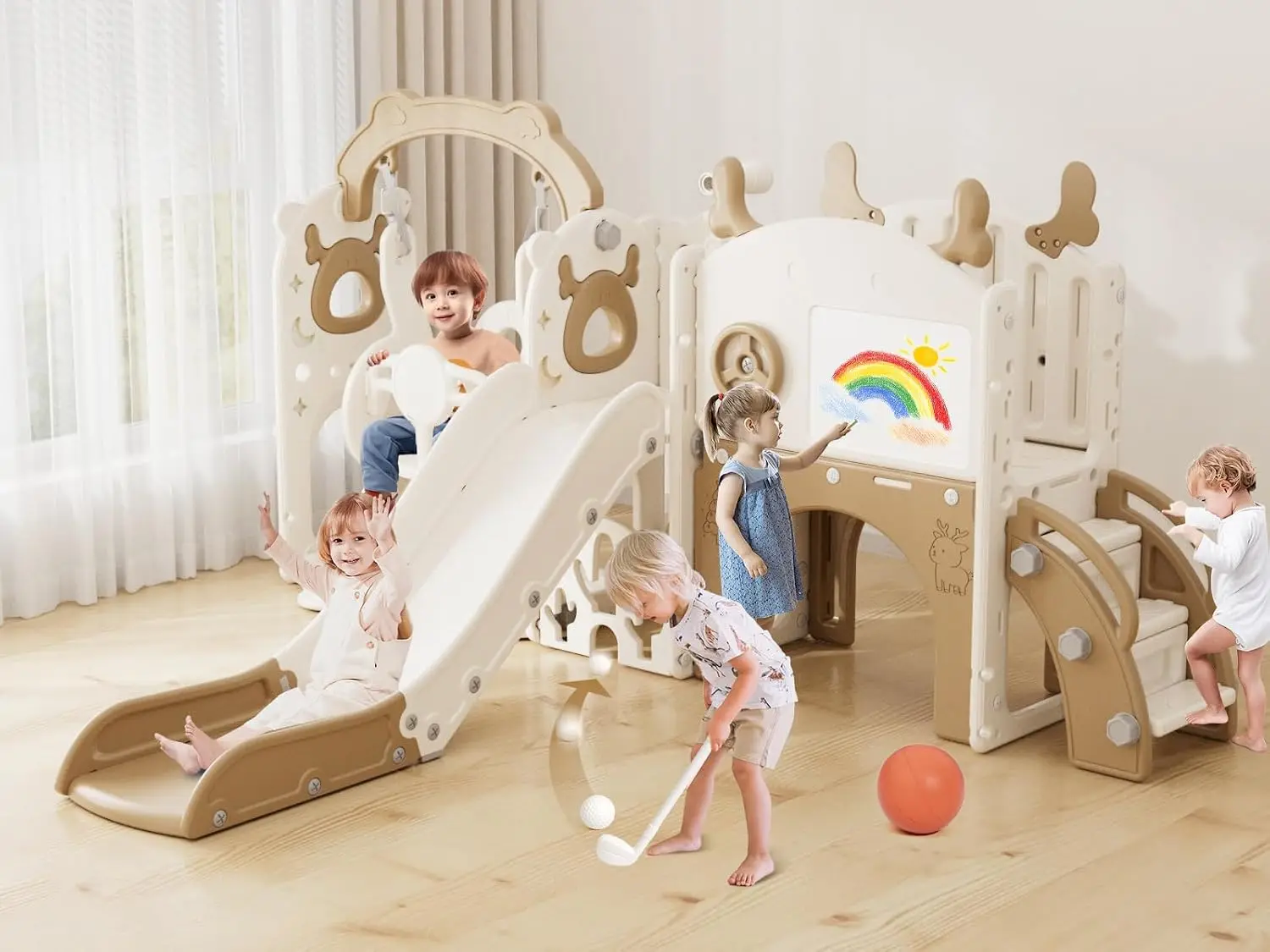 13-in-1 Toddler Slide and Swin - Kids Outdoor Swing Set ulasan dan harga