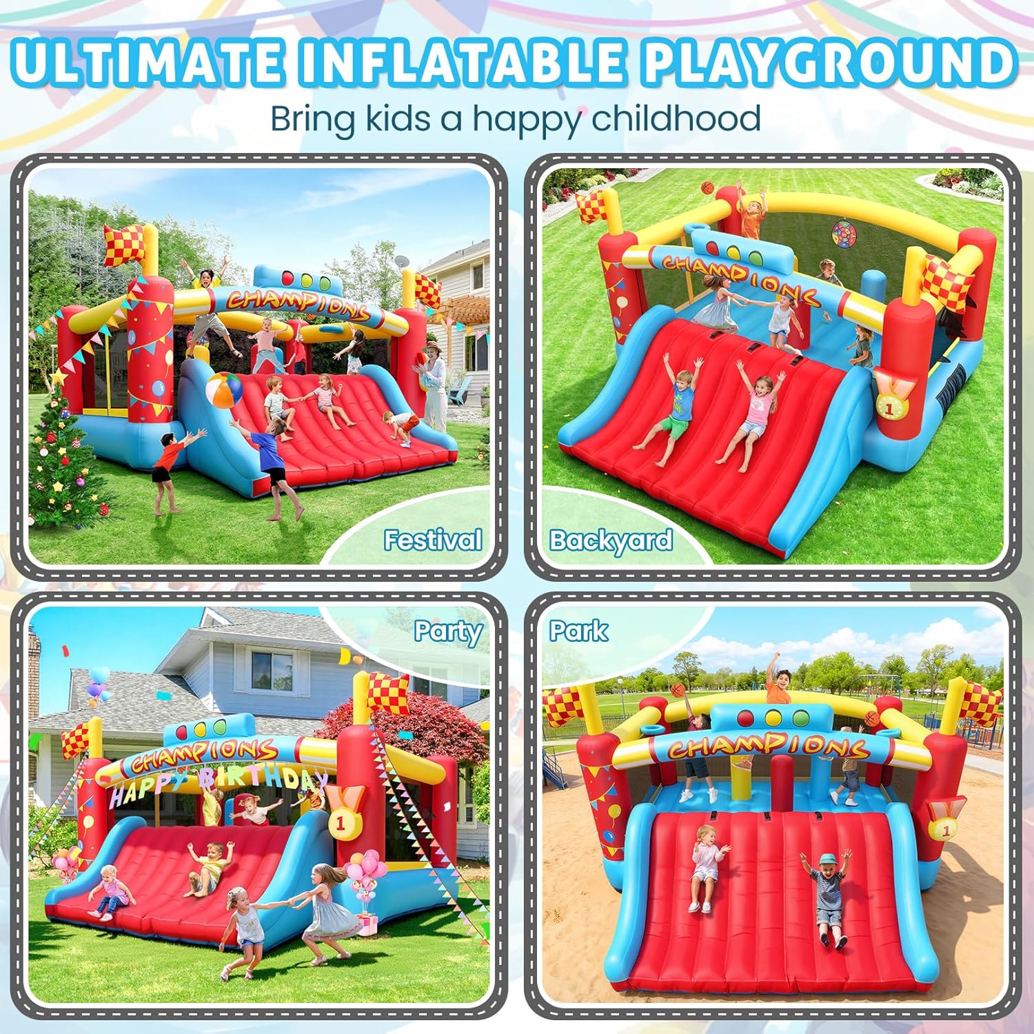 13FT Big Inflatable Bounce Hou - Kids Outdoor Inflatable ulasan dan harga