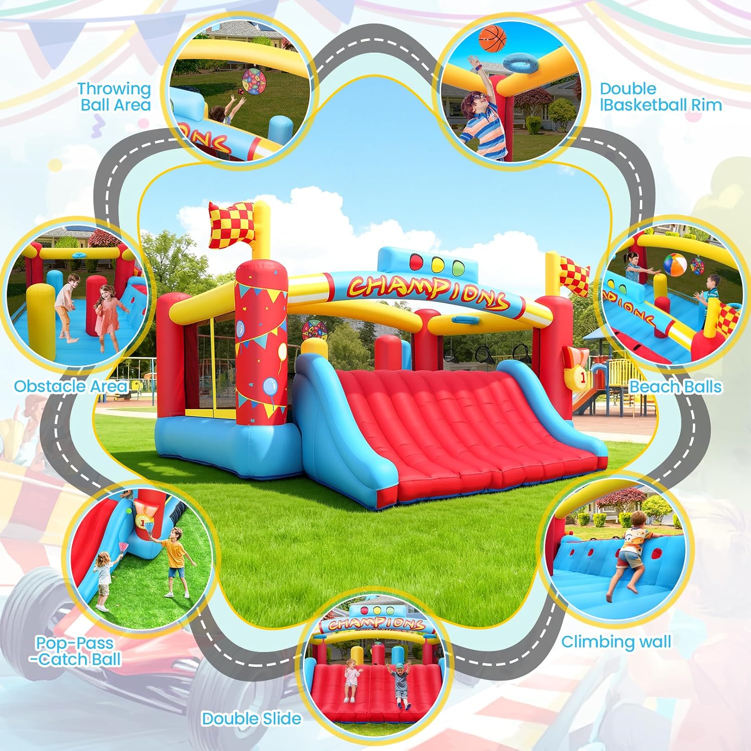 13FT Big Inflatable Bounce Hou - Kids Outdoor Inflatable ulasan dan harga