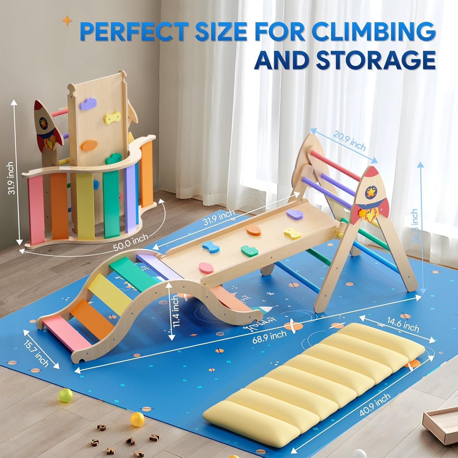 Solid Wood Versatile Climbing  - Kids Outdoor Climbing Frame ulasan dan harga