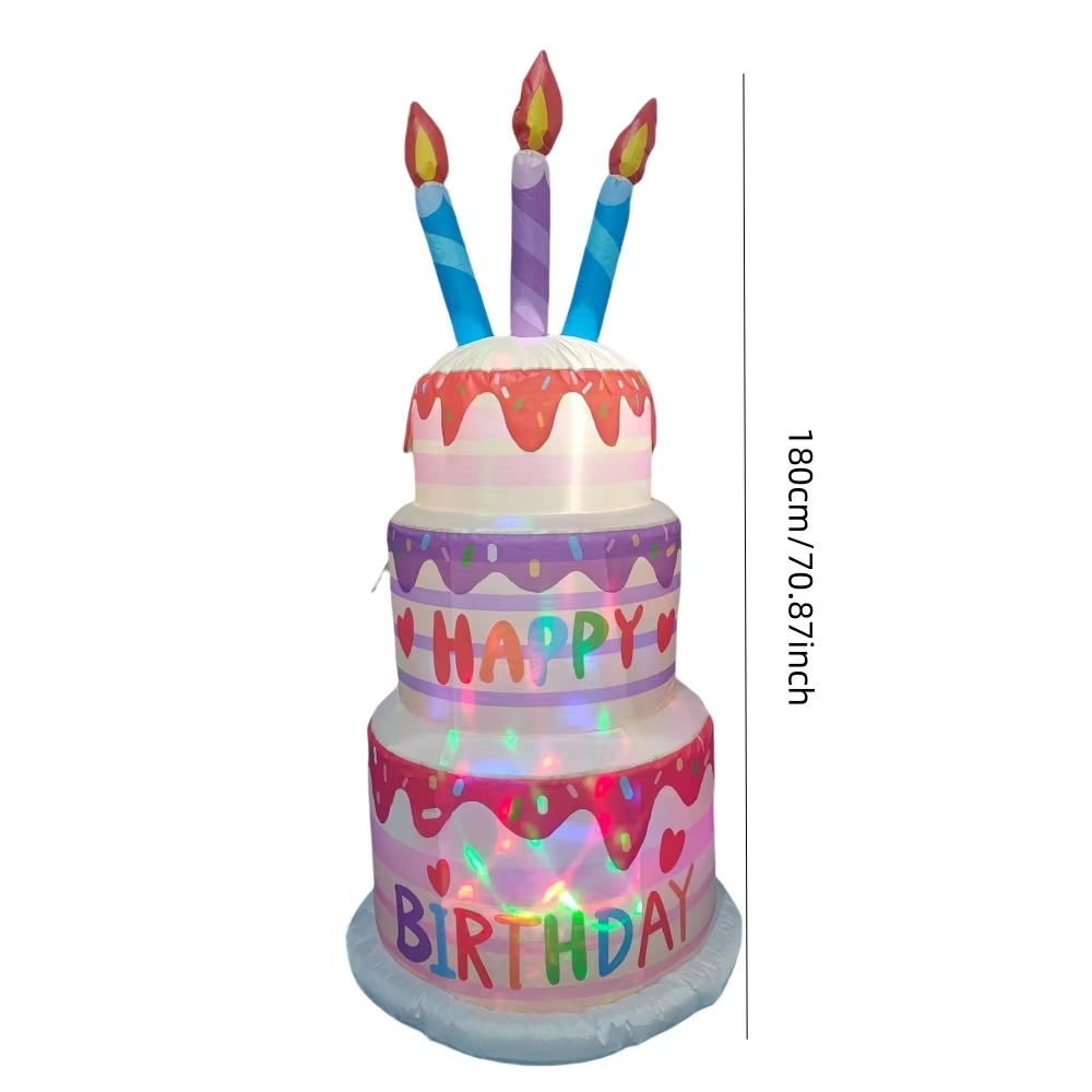 1.8M Inflatable Birthday Cake  - Kids Outdoor Inflatable ulasan dan harga
