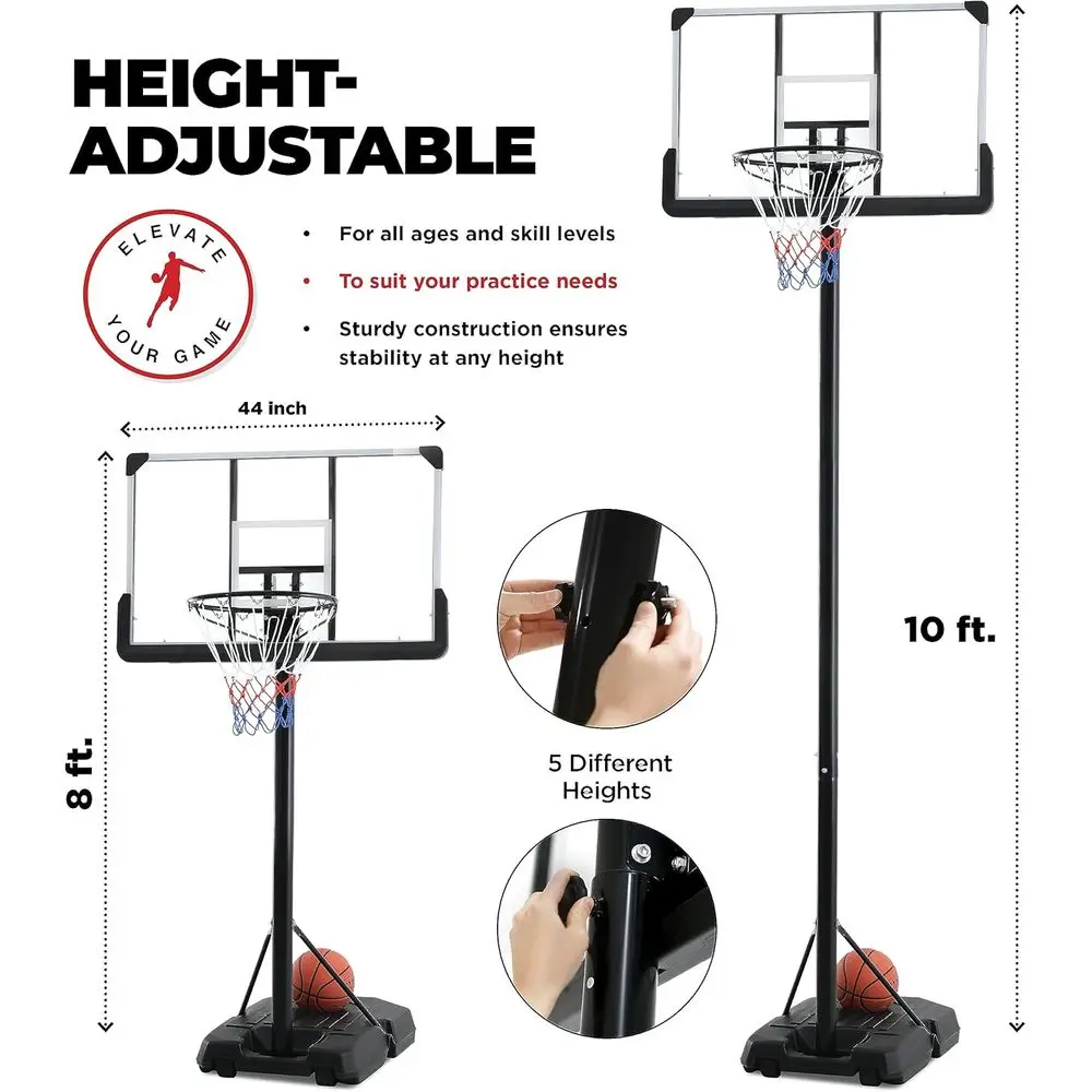 Adjustable 44 Shatterproof Bas - Basketball Hoop Outdoor ulasan dan harga