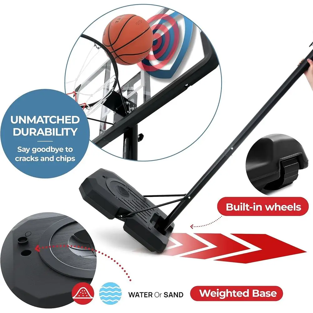 Adjustable 44 Shatterproof Bas - Basketball Hoop Outdoor ulasan dan harga